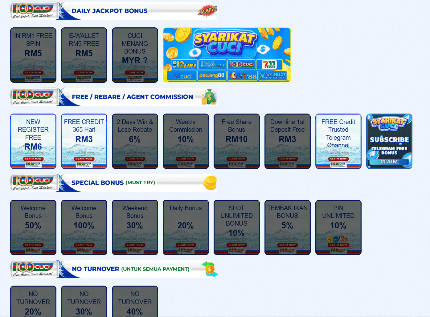 100cuci bonus, free credit ready for player