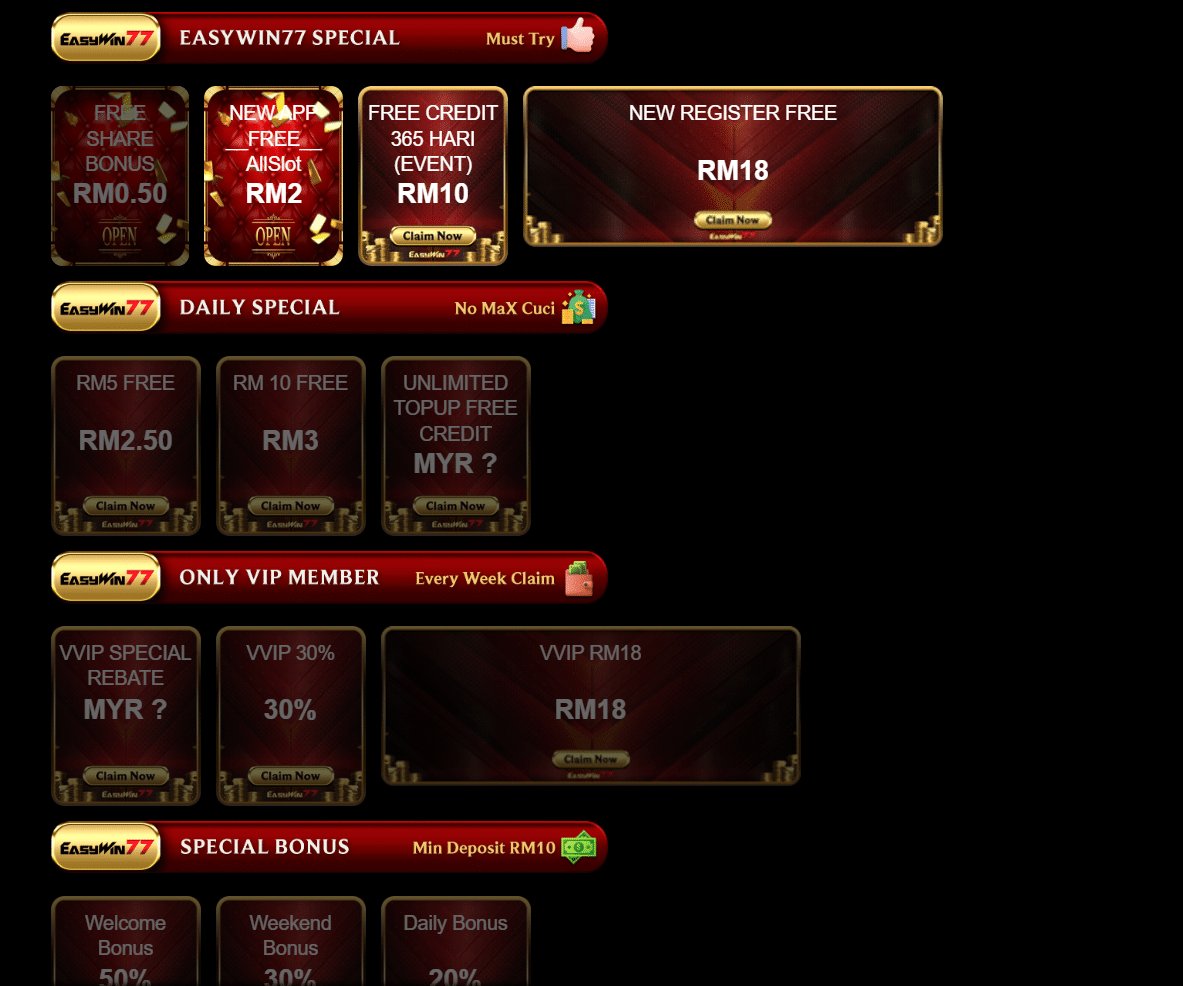 easywin77 promotion page