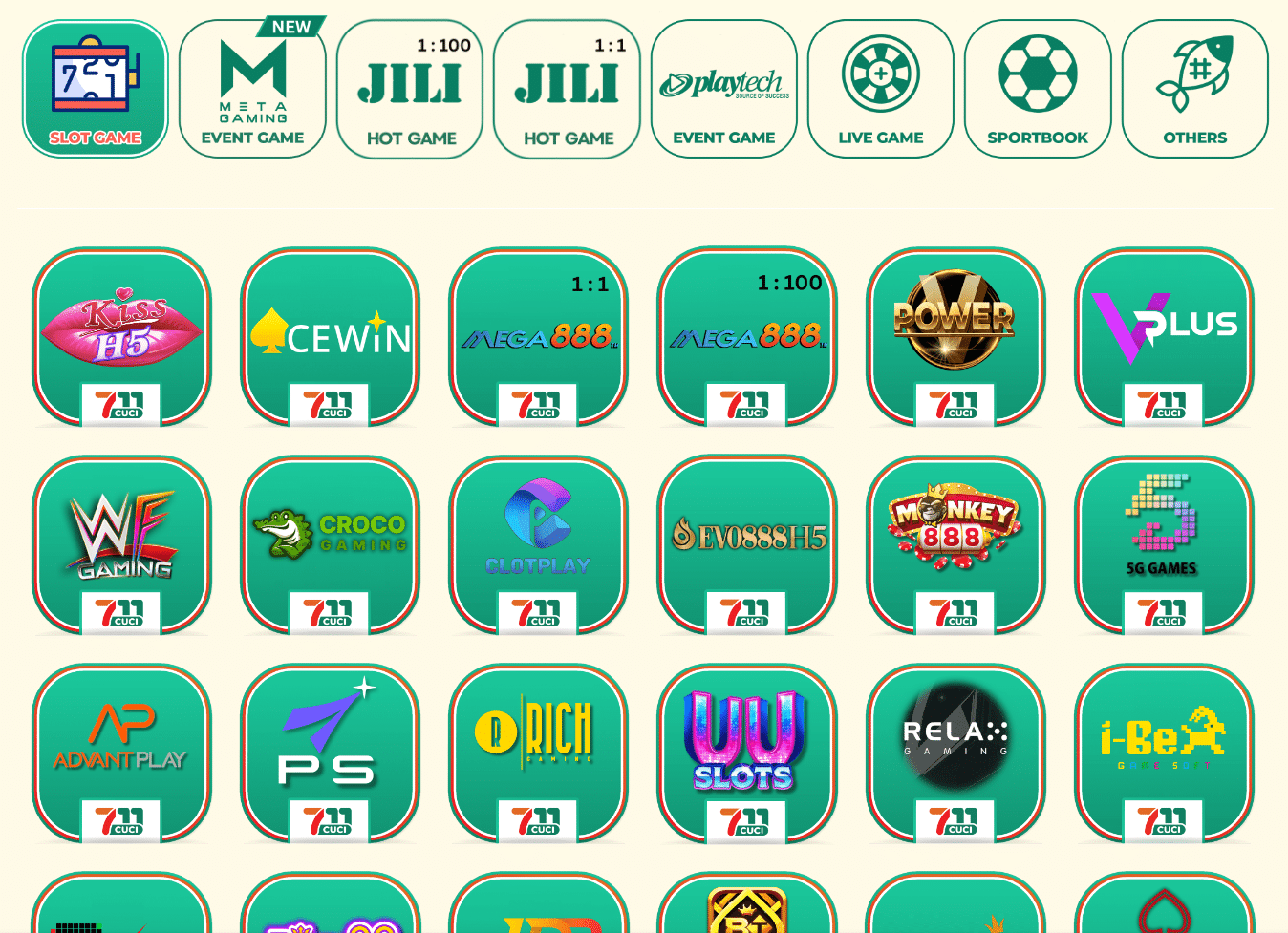 All games on 711cuci for players