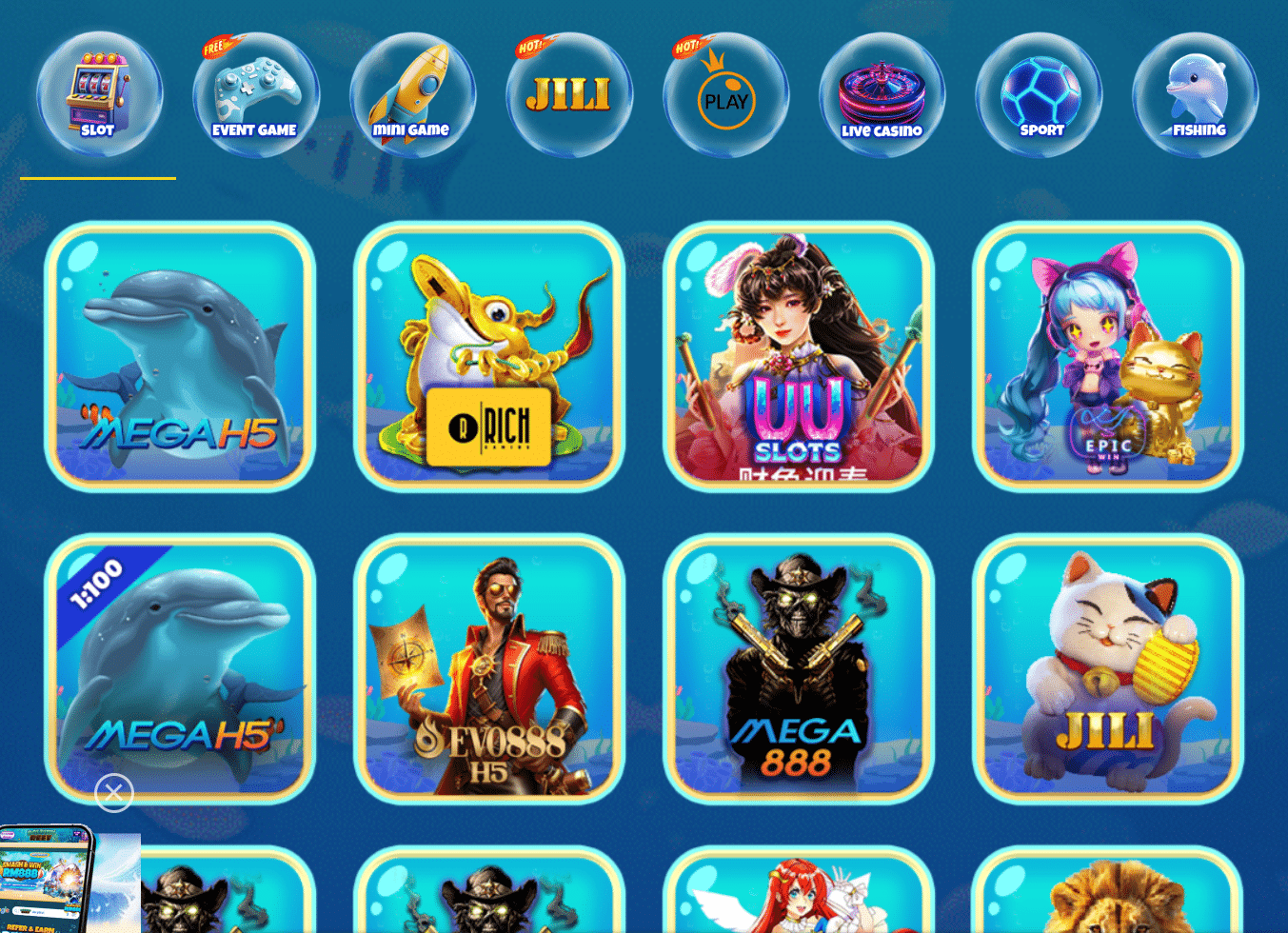 Dolphinreef88 Games Selection