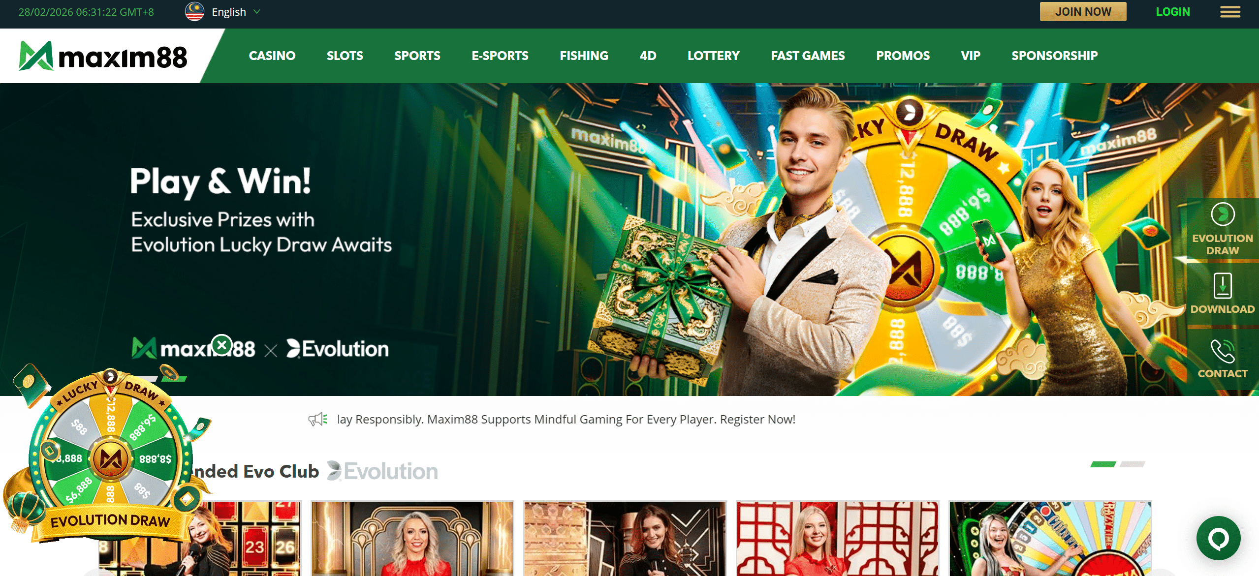 Maxim88 homepage