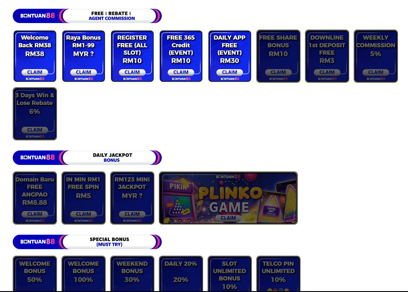 bantuan88 online casino promotions