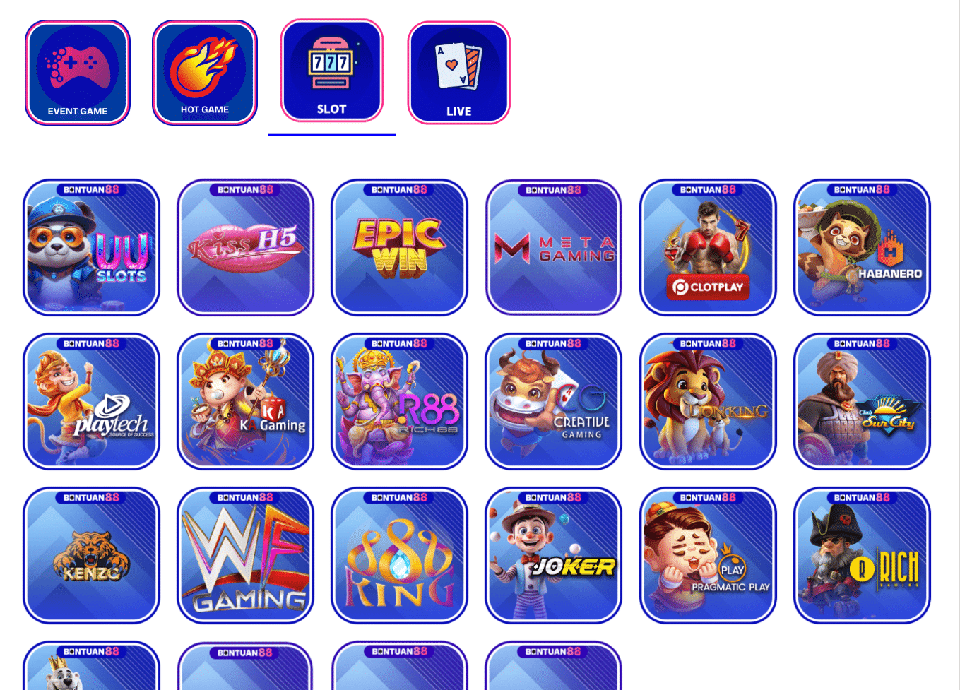 bantuan88 online casino slot games