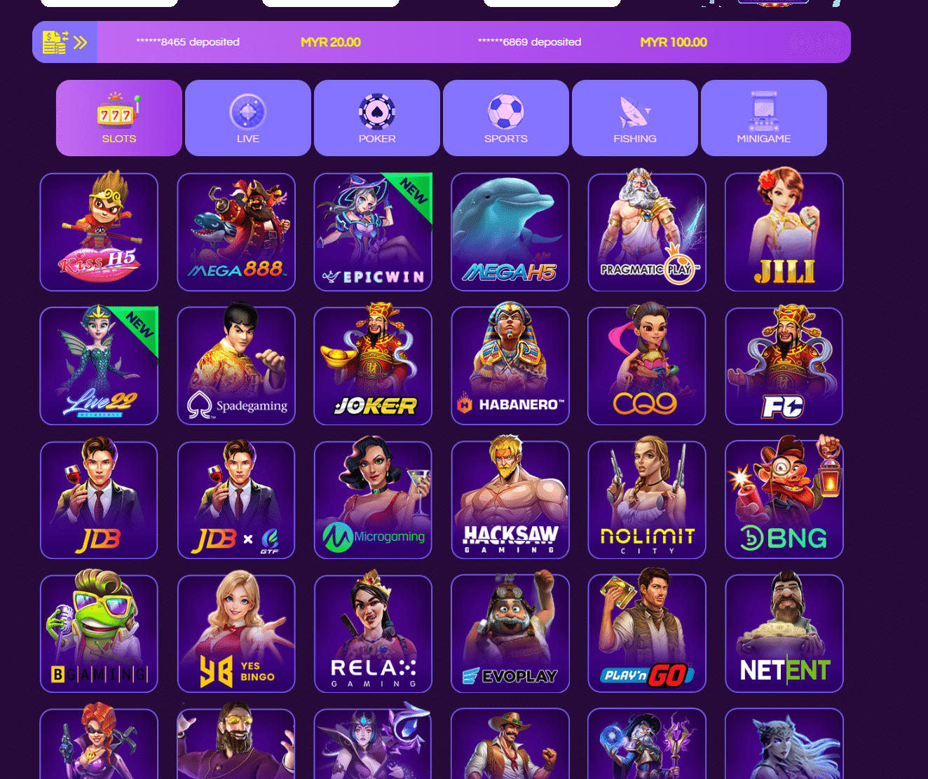 epicwin slot page