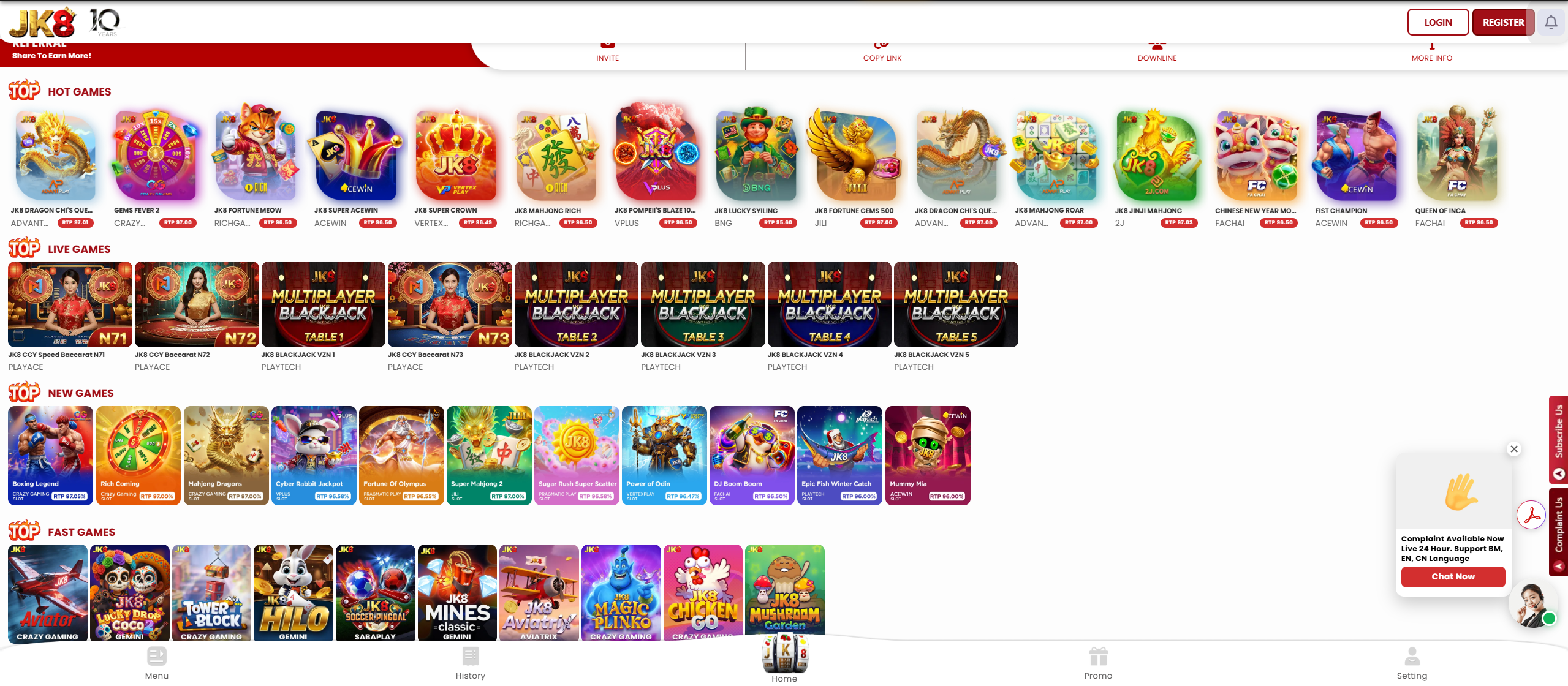 jk8 online casino games page