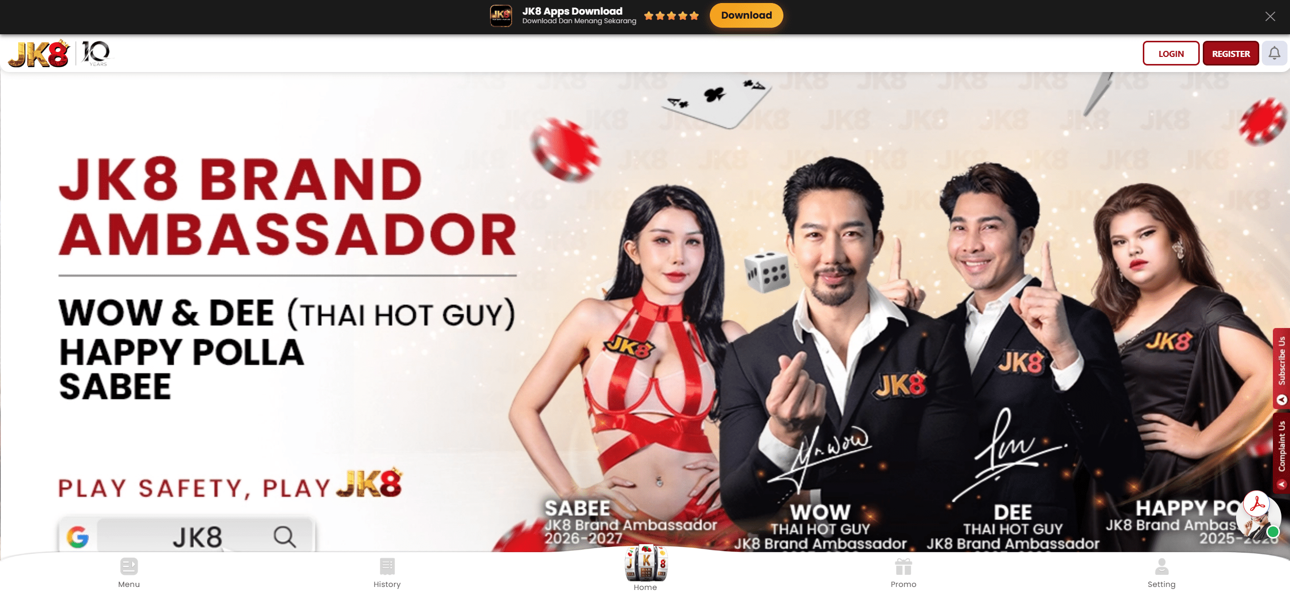 jk8 online casino homepage